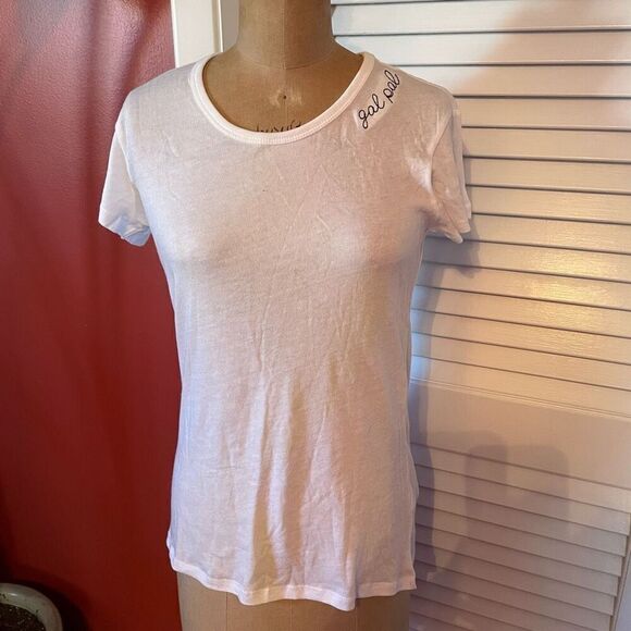 BHLDN Tops - BHLDN | white short sleeve “gal pal” t shirt S